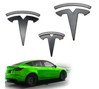 Emblema Logo Shop4EV para Tesla Model Y Negro Mate Set de 3 Piezas Delantero/Trasero/Volante Accesorios (Tesla Model Y)