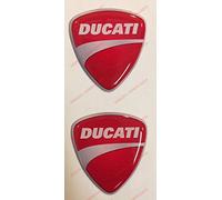 Emblema logotipo adhesivo Ducati - Par de adhesivos resinados con efecto 3D - Para depósito o casco