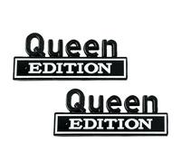 Emblema Metal para Coche Queen Edition | 2 Pegatinas Divertidas Parachoques | Calcomanía Metal 3D para Coche Queen Edition | Pegatinas Insignias Coches Divertidos | Accesorios Exteriores automotrices
