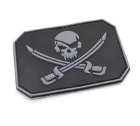 Emblema militar británico con diseño de calavera y huesos cruzados en 3D de PVC, 8,5 cm x 6 cm, insignia de pirata del ejército Airsoft, seguridad policial del Reino Unido