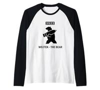 Emblema Militar de Concha de artillería de Oso Wojtek Camiseta Manga Raglan