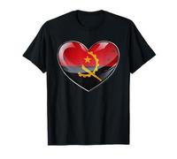 Emblema Moderno de Angola con corazón de Identidad angoleña Camiseta