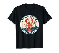 Emblema náutico vintage de langosta de Maine Bar Harbor Camiseta