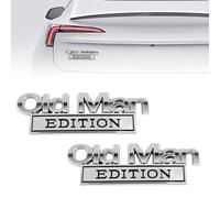 Emblema para Coche de edición Old Man, 2PCS Old Man Edition, 3D Emblem Sticker Badge, Emblema De Coche para Hombre, para camión, Lado o portón Trasero, Cuerpo
