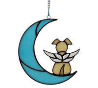 Emblema para perros con puente , regalo conmemorativo para perros para perder una mascota, hecho de acrílico teñido, de luto con figura de ángel, placa conmemorativa para perros,