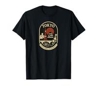 Emblema Retro de Japón Tradición y Modernidad de Tokio Camiseta