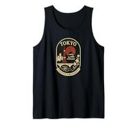 Emblema Retro de Japón Tradición y Modernidad de Tokio Camiseta sin Mangas
