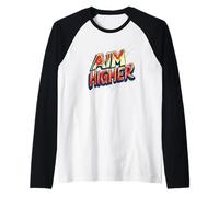 Emblema rojo frío para apuntar más alto Camiseta Manga Raglan