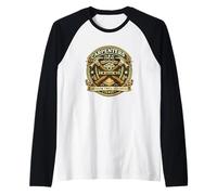 Emblema sindical Carpenters Local Measure Twice Cut Once Camiseta Manga Raglan