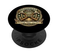 Emblema sindical Carpenters Local Measure Twice Cut Once PopSockets PopGrip Adhesivo
