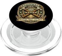 Emblema sindical Carpenters Local Measure Twice Cut Once PopSockets PopGrip para MagSafe
