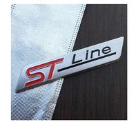 Emblema ST Line con Logotipo Negro Cromado 3D for Coche, calcomanía Adhesiva, Accesorios.(Matte Silver)
