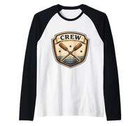Emblema Vintage del Equipo de Remo de la tripulación de la Fila del Remo de la Insignia de los remos Camiseta Manga Raglan