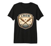Emblema Vintage del Equipo de Remo de la tripulación de la Fila del Remo de la Insignia de los remos Camiseta Premium