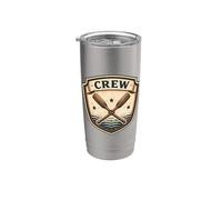 Emblema vintage del equipo de remo de la tripulación de la fila del remo de la insignia de los remos Vaso térmico de acero inoxidable de doble pared