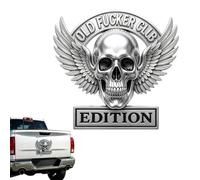 Emblema Vintage del Old FK Club, Insignia de Metal para Coche del Old Fuckers Club, Pegatinas para Parachoques con alas de Calavera, universales para Coches, Camiones, SUV (1Pcs)