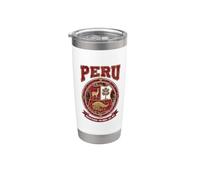 Emblema vintage envejecido Perú Machu Picchu Andes Est Vaso térmico de acero inoxidable de doble pared