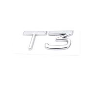 Emblemas Coche 3D ABS AWD T3 T5 T6 T8, Insignia Desplazamiento del Motor, Pegatina for Maletero Trasero Compatible con V40 V60 V90 XC60 XC90 XC40 S60 S90 S80 C30, Accesorio(Silver T3)