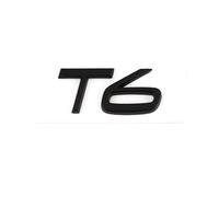 Emblemas Coche 3D ABS AWD T3 T5 T6 T8, Insignia Desplazamiento del Motor, Pegatina for Maletero Trasero Compatible con V40 V60 V90 XC60 XC90 XC40 S60 S90 S80 C30, Accesorio(Black T6)