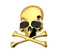 Emblemas de metal con diseño de calavera, efecto realista, calcomanías decorativas de calavera y hueso, mejoras para coches y bicicletas, diseños geniales de esqueleto