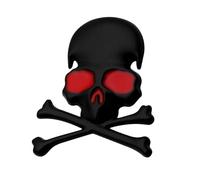 Emblemas de metal con diseño de calavera, efecto realista, calcomanías decorativas de calavera y hueso, mejoras para coches y bicicletas, diseños geniales de esqueleto