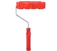 Embossed Rubber Roller for DIY Wall Painting | Sturdy & Solvent - Proof | Create Wood Grain/Flower Patterns on Walls/Furniture | 8 Designs, 188g Reusable
