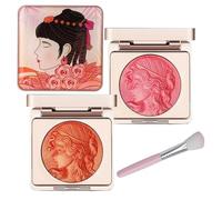 Embossed Smooth Powder Blush Palette For Cheeks,Embossed Girl Blush for Cheeks,Matte Face Powder Blush Palette,Natural Makeup,Radiant Finish,Makeup Blush (2pcs, 10cm)