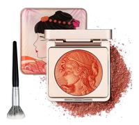 Embossed Smooth Powder Blush Palette for Cheeks, Embossed Girl Blush for Cheeks, Matte Face Powder Blush Palette,natural Matte Waterproof Blush (Orange)