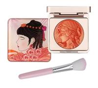 Embossed Smooth Powder Blush Palette For Cheeks, Embossed Girl Blush for Cheeks, Matte Face Powder Blush Palette, Natural Nude Long Lasting Baked Texture(Orange)