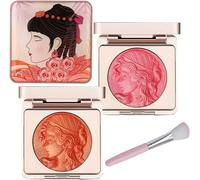 Embossed Smooth Powder Blush Palette For Cheeks,Matte Face Powder Blush Palette,Embossed Girl Blush for Cheeks,Powder Blush Palette,Natural Makeup, Radiant Finish (Pink+Orange)