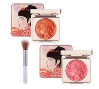 Embossed Smooth Powder Blush Palette For Cheeks, Matte Face Powder Blush Palette, Embossed Girl Blush for Cheeks, Matte Face Powder Blush Palette, Face Matte Blush Palette (2pcs, 3g)