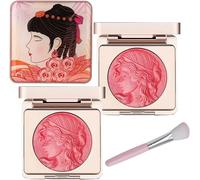 Embossed Smooth Powder Blush Palette For Cheeks,Matte Face Powder Blush Palette,Embossed Girl Blush for Cheeks,Powder Blush Palette,Natural Makeup, Radiant Finish (2 pcs-Pink)