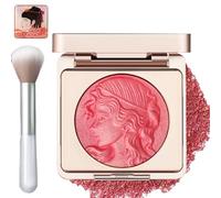 Embossed Smooth Powder Blush Palette for Cheeks - Quotationi Embossed Smooth Powder Blush - Matte Face PowderBlush Palette - Natural Makeup - Radiant Finish (Pink)