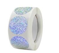 Embosser Stickers 100-500 pegatinas redondas con forma de corazón y estrellas en blanco láser, etiquetas decorativas hechas a mano purpurina for el día San Valentín, fiestas bodas(Round 300Pcs)