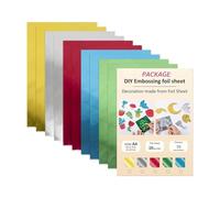 Embossing Foil - Art Metal Aluminum Sheets | 20x15cm Craft Foil with Double-Sided Finish, Lightweight Material with Easy Cutting, Embossing Supply for Handcrafts Home Scrapbooking School Classroom