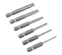 EMBOUTS DE TOURNEVIS À FENTE MAGNÉTIQUES EN ALLIAGE S2 6PCS 50MM 2.0-6.0MM 0.25