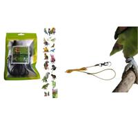 EmbracatUA Pata, cordón elástico de 2 mm x 1 metro con gancho y anillo brisè 1 mm diámetro 15 mm para insertar en el anillo de la pata de tu loro para llevarlo de vuelta, correa pechera
