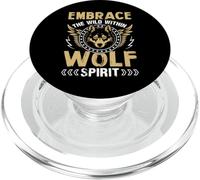 Embrace The Wild Within Wolf Spirit PopSockets PopGrip para MagSafe