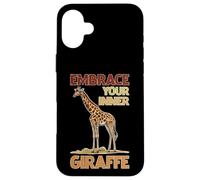 Embrace Your Inner Giraffe Motivación animal alta Carcasa para iPhone 16 Plus