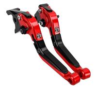 Embrague Freno Motocicleta Compatible Con Bajaj Para Dominar 400 2017-2024 Palancas Embrague Freno Plegables Ajustables Motocicleta Manija Control Extensible Palanca Freno(Red-Black)