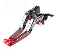 Embrague Freno Motocicleta Para XMAX 125 200 250 400 2014 2015 2016 2018 Palanca De Freno De Embrague De Motocicleta Manija De Freno Plegable CNC Palanca De Embrague Ajustable(Silver-red)