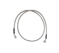 embrague tubo Manguera de freno hidráulico de 400 mm a 1500 mm de longitud, manguera de freno universal, cable de freno de acero, cabezal banjo en ambos lados, 28 ° Cable de embrague(Silver,50CM)