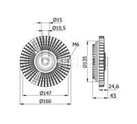 Embrague viscoso del ventilador térmico CFC 52 000S MAHLE para MERCEDES-BENZ