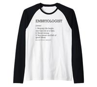 Embriólogo Definición de trabajo Embriología divertida personalizada Camiseta Manga Raglan