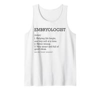 Embriólogo Definición de trabajo Embriología divertida personalizada Camiseta sin Mangas
