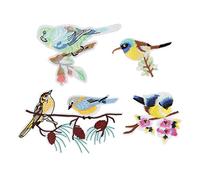 Embroidered Animal Patches for Clothes | Feather Bird Dog Sew On Appliques | DIY Embroidery Patches for Jackets/Bags/Hats | Iron On Fabric Decorations (10cm flamingo cloth stickers 10 pink)
