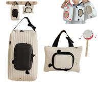 Embroidered Bear Stroller Wet Wipe Pouches, Holder Embroidery Baby Wipes Storage Bag, Refillable Cotton Linen Wet Wipe Carrying Case Holder Strollers Accessory, for Travel (Black pro)