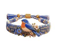Embroidered Bird Bracelet - Beautiful Woven Jewelry, Smmooth Surrface Floral Wristbands, Ensurre Elegant Ladies Arm Charms, Durrable Qualiity Fashion Accessories - For Family Friends Banquets