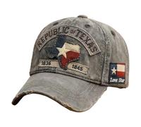 Embroidered Distressed Cap - Men's 1836-1845 Baseball Hat, Vintage Commemorative Headwear | Beach Days, Outdoor Activities, Casual Fashion, Road Trips, Festival Events, Backyard Gatherings