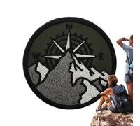 Embroidered Patches, Compass Mountain Reusable Clothing Badge
